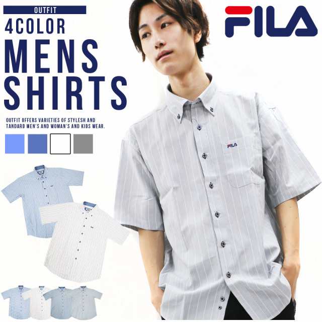 Fila フィラ シャツ メンズ 半袖 ストライプ カジュアルシャツ ブランド Outfitの通販はau Pay マーケット Outfit Au Pay マーケット店