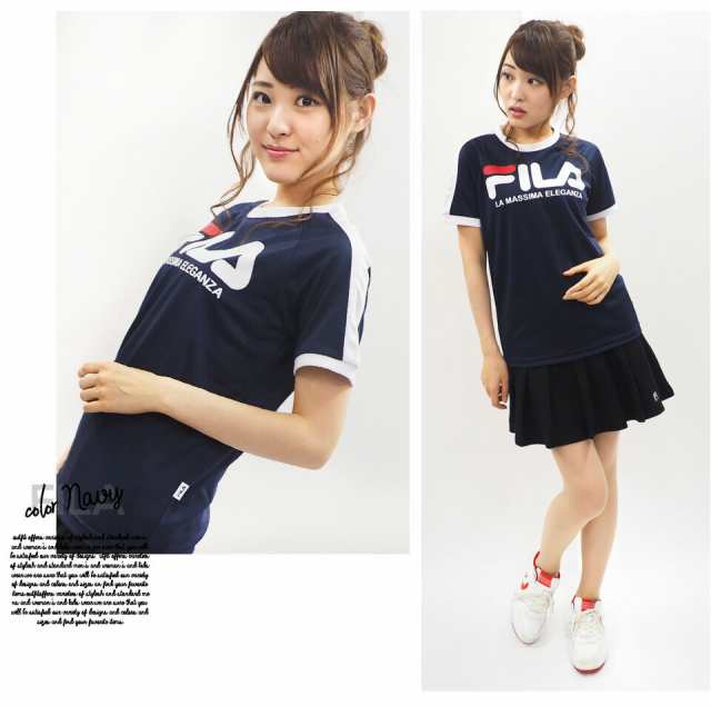 FILA フィラ Tシャツ レディース 半袖 おしゃれ 可愛い スポーツウェア outfit｜au PAY マーケット