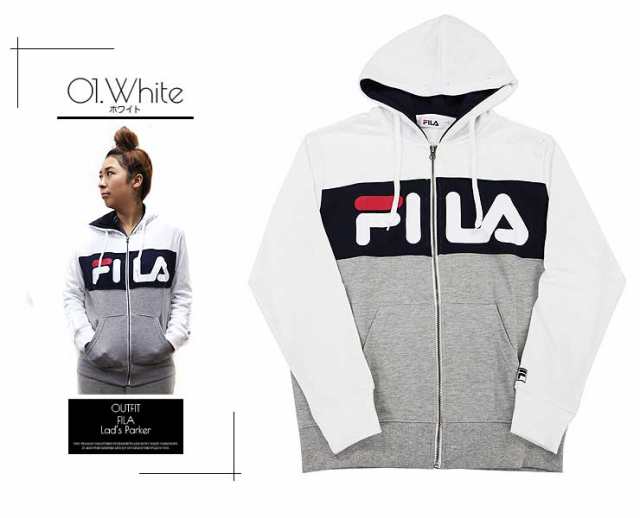 Fila フィラ パーカー レディース ジップ 裏毛 長袖 ブランド 人気 ロゴ ブラック 黒 ネイビー ホワイト 白 ペアルック ブランド Outfitの通販はau Pay マーケット Outfit Au Pay マーケット店