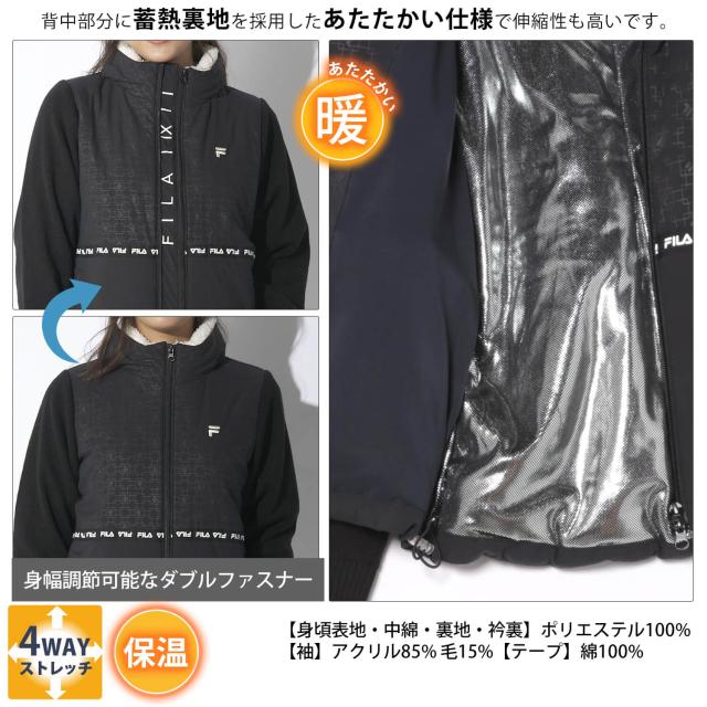 【30%OFF】FILAGOLF フィラゴルフ ゴルフウェア ニットスカート レディース ブランド 秋 冬 フレアミニスカート ひざ上 スポーツ おしゃれ きれいめ Dカン付 ML 黒 2024fw outfit_7