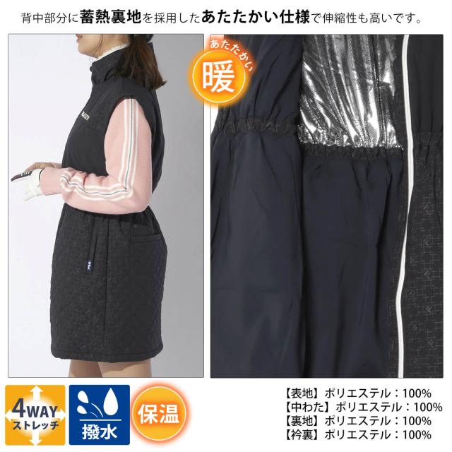 FILAGOLF レディース ゴルフウェア モックネックワンピース 黒 L FILA