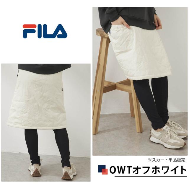 FILAGOLF フィラゴルフ レディース ゴルフウェア ラップスカート 中綿入り ロング丈 裏起毛 防風 保温 あったか 冬用 キルトスカート スポーツウェア ブランド ウエスト調整付き ゴルフスカート ボトムス 白 黒 MLLL 秋冬 2025fw karlas_3