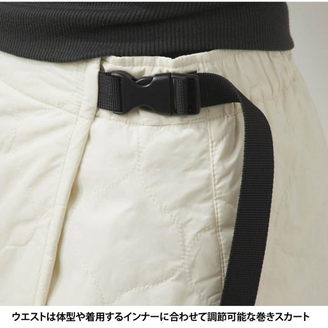 FILAGOLF フィラゴルフ レディース ゴルフウェア ラップスカート 中綿入り ロング丈 裏起毛 防風 保温 あったか 冬用 キルトスカート スポーツウェア ブランド ウエスト調整付き ゴルフスカート ボトムス 白 黒 MLLL 秋冬 2025fw karlas_8