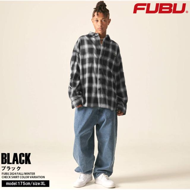 【 10%OFF】 FUBU フブ チェックシャツ メンズ 長袖 秋 冬 ワイシャツ カジュアルシャツ トップス ブランド 刺繍 胸ポケット付き XL XXL オーバーサイズ ゆったり 大きいサイズ アメカジ レディース ユニセックス 男女兼用 2024fw outfit_2