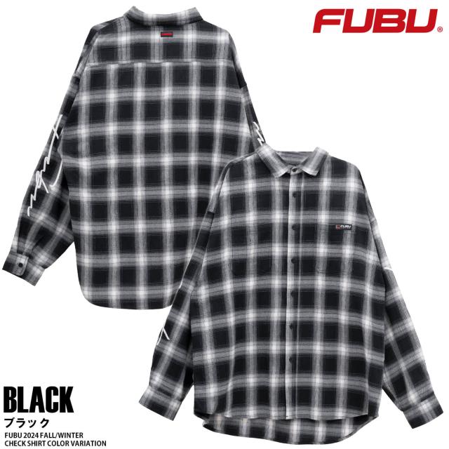 【 10%OFF】 FUBU フブ チェックシャツ メンズ 長袖 秋 冬 ワイシャツ カジュアルシャツ トップス ブランド 刺繍 胸ポケット付き XL XXL オーバーサイズ ゆったり 大きいサイズ アメカジ レディース ユニセックス 男女兼用 2024fw outfit_3