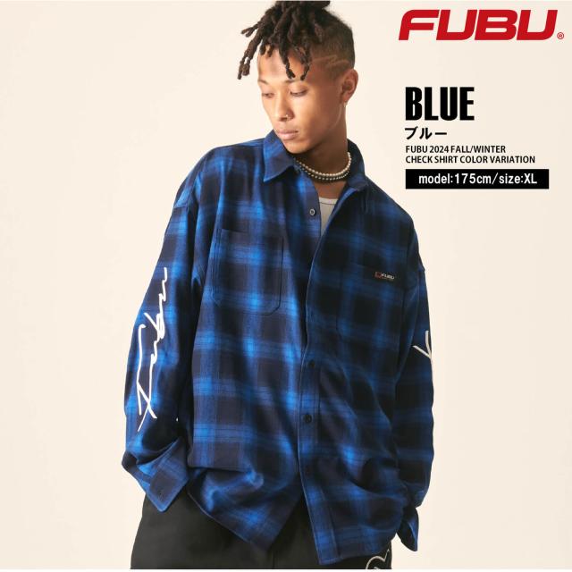 【 10%OFF】 FUBU フブ チェックシャツ メンズ 長袖 秋 冬 ワイシャツ カジュアルシャツ トップス ブランド 刺繍 胸ポケット付き XL XXL オーバーサイズ ゆったり 大きいサイズ アメカジ レディース ユニセックス 男女兼用 2024fw outfit_4
