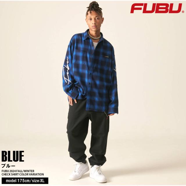 【 10%OFF】 FUBU フブ チェックシャツ メンズ 長袖 秋 冬 ワイシャツ カジュアルシャツ トップス ブランド 刺繍 胸ポケット付き XL XXL オーバーサイズ ゆったり 大きいサイズ アメカジ レディース ユニセックス 男女兼用 2024fw outfit_5