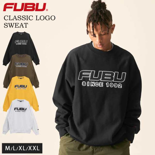 【期間限定セール】 FUBU フブ スウェット メンズ 長袖 秋 冬 トレーナー 綿100% 裏毛 プルオーバー クルーネック トップス ブランド ロゴ 大きいサイズ XL XXL オーバーサイズ アメカジ レディース ストリート系 2024fwの通販は