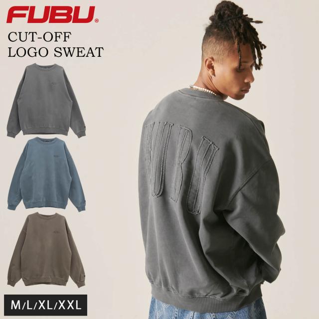 【 10%OFF】 FUBU フブ スウェット メンズ 長袖 秋 冬 トレーナー 綿100% 裏毛 プルオーバー クルーネック トップス ブランド ロゴ XL XXL オーバーサイズ 大きいサイズ アメカジ レディース ストリート系 黒 2024fw