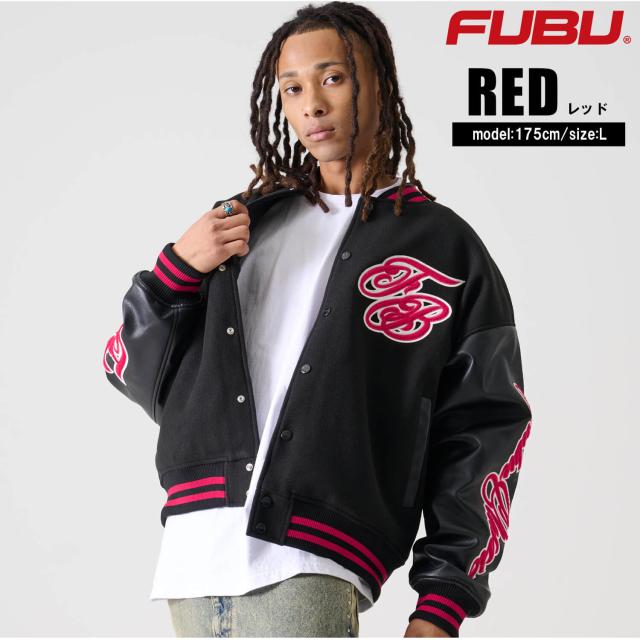 FUBU フブ ジャケット メンズ 長袖 レザージャケット MA-1 フェイク