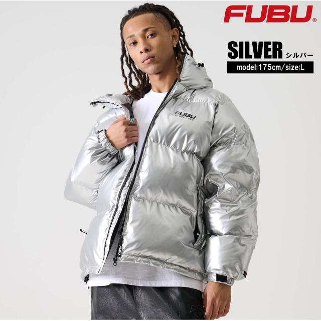 FUBU フブ 中綿ジャケット メンズ フード付き ナイロンツイル 長袖 ジャンパー アウター 防寒 保温 あったか ロゴ バックプリント ブランド 秋冬 オーバーサイズ XL XXL 大きいサイズ アメカジ レディース ストリート系 黒 2025fw karlas_2