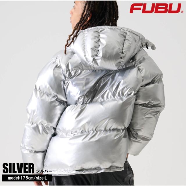 FUBU フブ 中綿ジャケット メンズ フード付き ナイロンツイル 長袖 ジャンパー アウター 防寒 保温 あったか ロゴ バックプリント ブランド 秋冬 オーバーサイズ XL XXL 大きいサイズ アメカジ レディース ストリート系 黒 2025fw karlas_3