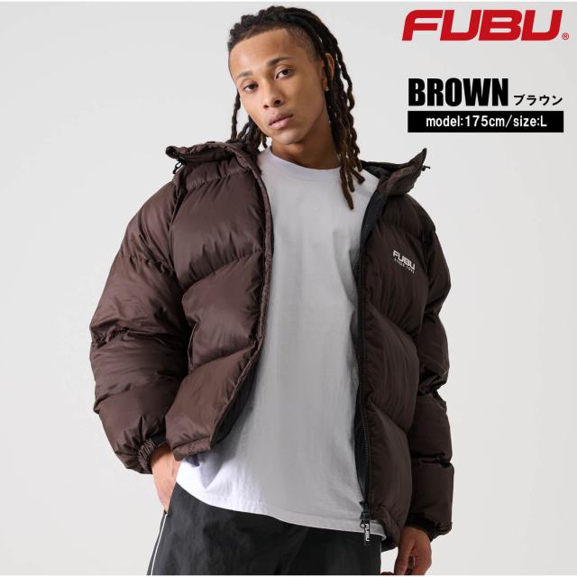FUBU フブ 中綿ジャケット メンズ フード付き ナイロンツイル 長袖 ジャンパー アウター 防寒 保温 あったか ロゴ バックプリント ブランド 秋冬 オーバーサイズ XL XXL 大きいサイズ アメカジ レディース ストリート系 黒 2025fw karlas_5