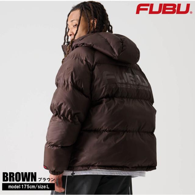 FUBU フブ 中綿ジャケット メンズ フード付き ナイロンツイル 長袖 ジャンパー アウター 防寒 保温 あったか ロゴ バックプリント ブランド 秋冬 オーバーサイズ XL XXL 大きいサイズ アメカジ レディース ストリート系 黒 2025fw karlas_6