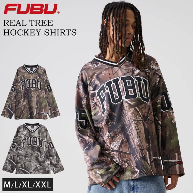 FUBU フブ シャツ メンズ 長袖 ゲームシャツ ホッケーシャツ 春 秋 冬 Vネック プルオーバー カモフラージュ 迷彩柄 ヒップホップ ブランド ロゴ ワッペン 大きいサイズ XL XXL オーバーサイズ アメカジ レディース ストリート系 2025fw karlas