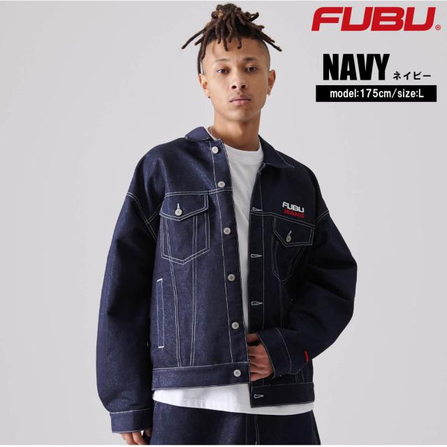 FUBU フブ ジャケット メンズ 長袖 デニムジャケット Gジャン デニム ジャンパー アウター ブランド 刺繍 春 秋 冬 XL XXL オーバーサイズ アメカジ レディース ストリート系 紺 2025sp outfit_2