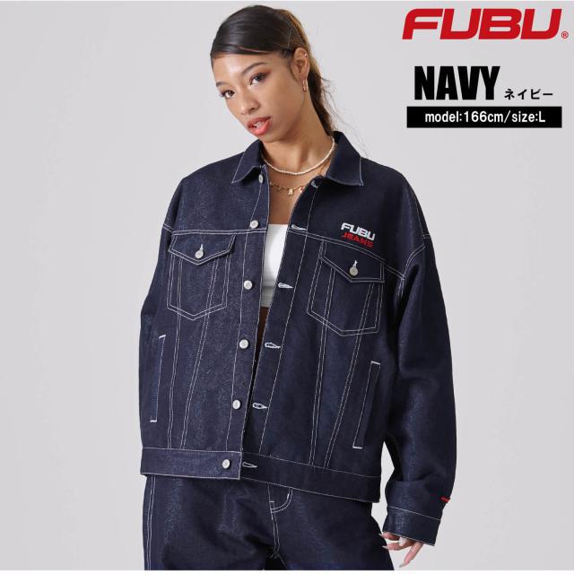 FUBU フブ ジャケット メンズ 長袖 デニムジャケット Gジャン デニム ジャンパー アウター ブランド 刺繍 春 秋 冬 XL XXL オーバーサイズ アメカジ レディース ストリート系 紺 2025sp outfit_3