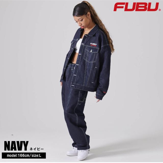 FUBU フブ ジャケット メンズ 長袖 デニムジャケット Gジャン デニム ジャンパー アウター ブランド 刺繍 春 秋 冬 XL XXL オーバーサイズ アメカジ レディース ストリート系 紺 2025sp outfit_4
