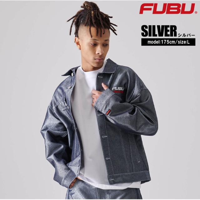 FUBU フブ ジャケット メンズ 長袖 デニムジャケット Gジャン デニム ジャンパー アウター ブランド 刺繍 春 秋 冬 XL XXL オーバーサイズ アメカジ レディース ストリート系 紺 2025sp outfit_5