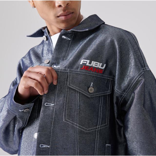 FUBU フブ ジャケット メンズ 長袖 デニムジャケット Gジャン デニム ジャンパー アウター ブランド 刺繍 春 秋 冬 XL XXL オーバーサイズ アメカジ レディース ストリート系 紺 2025sp outfit_8