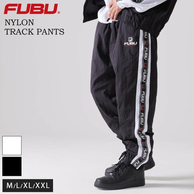 FUBU フブ ロングパンツ メンズ ナイロンパンツ トラックパンツ ラインパンツ ルーズシルエット ウエストゴム ブランド 春 秋 冬 ロゴ 刺繍 大きいサイズ XL XXL オーバーサイズ アメカジ レディース ストリート系 2025sp outfit
