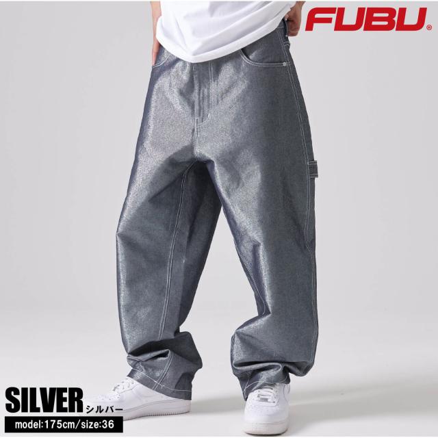 FUBU フブ デニムパンツ メンズ ロングパンツ ワイドパンツ ジーパン Gパン ボトムス ブランド 刺繍 春 秋 冬 XL XXL オーバーサイズ ゆったり アメカジ レディース ストリート系 紺 2025sp outfit_6