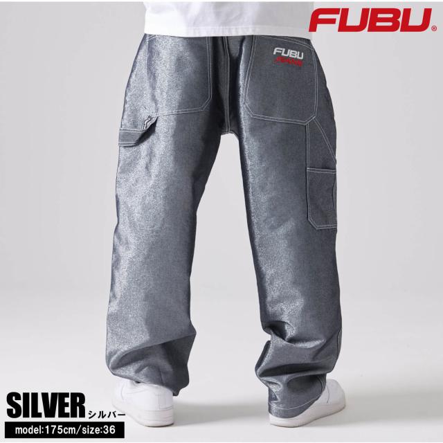 FUBU フブ デニムパンツ メンズ ロングパンツ ワイドパンツ ジーパン Gパン ボトムス ブランド 刺繍 春 秋 冬 XL XXL オーバーサイズ ゆったり アメカジ レディース ストリート系 紺 2025sp outfit_7