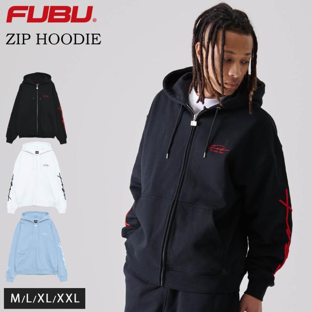 FUBU フブ パーカー メンズ 長袖 スウェット フーディ 秋 冬 フルジップ 大きいサイズ 裏毛 ブランド ロゴ 刺繍 綿100 オーバーサイズ アメカジ レディース ストリート系 ヒップホップ hiphop B系 ブランド カジュアル おしゃれ かっこいい 2025sp outfit