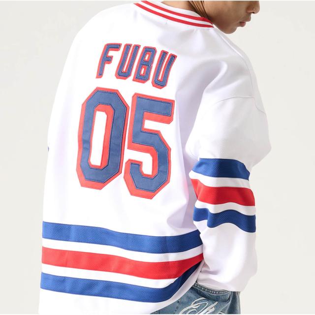 FUBU フブ ゲームシャツ メンズ 長袖 シャツ ヒップホップ 長袖シャツ ナンバー ホッケーシャツ ロンT ロングTシャツ ユニフォーム オーバーサイズ ビッグシルエット ダンス レディース XL XXL 白 黒 青 2026SP 春夏 Karlas_12