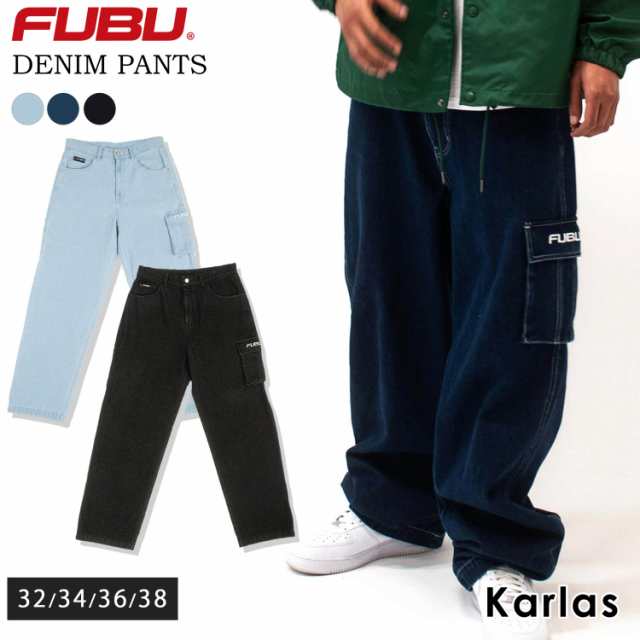 FUBU フブ デニムパンツ メンズ レディース ジーンズ ブランド 春 夏 ロングパンツ ポケット付き ロゴ 2023ss｜au PAY マーケット