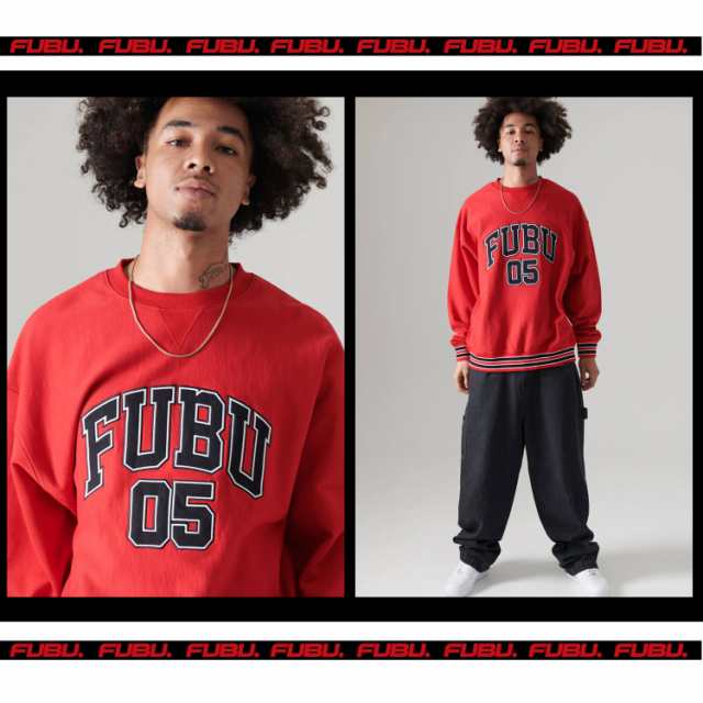 FUBU フブ スウェット メンズ ブランド 冬 秋 裏毛 トレーナー 無地 綿