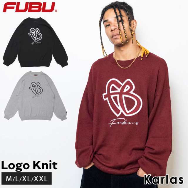 FUBU フブ ニット メンズ レディース 長袖 プルオーバー セーター クルーネック オーバーサイズ アメカジ ストリート系