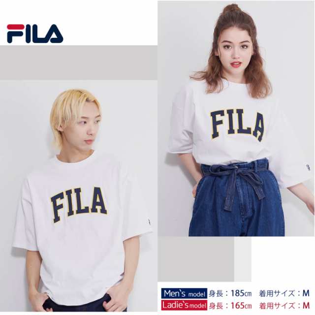 FILA フィラ Tシャツ レディース メンズ 半袖 綿100% カレッジロゴ