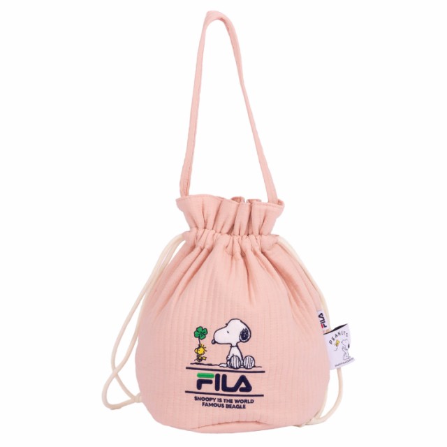 FILA フィラ SNOOPY スヌーピー 巾着バッグ レディース 内ポケット