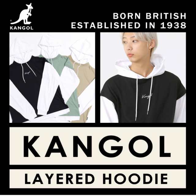 KANGOL カンゴール パーカー レディース 長袖 レイヤード プルオーバー