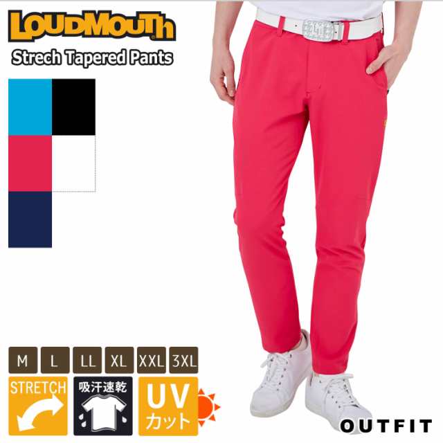 LOUDMOUTH ラウドマウス ゴルフ ゴルフウェア パンツ ロングパンツ メンズ  テーパードパンツ 大きいサイズ ストレッチ 4WAYストレッチ Uの通販はパンツ