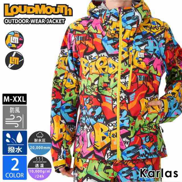 LOUDMOUTH ラウドマウス ブルゾン ゴルフウェア 撥水 防風 耐水圧 透湿 春夏ジャケット ブランド プリント おしゃれ 派手 M L LL XL XXL 3XL 大きいサイズ カジュアル Loudmouth 2024ss outfitの通販は
