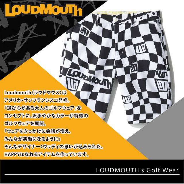 【30%OFFセール】 ラウドマウス ゴルフウェア ショートパンツ メンズ 春夏 半袖 スポーツブランド 吸汗速乾 ドライ UVカット 紫外線対策 ストレッチ 伸縮性 総柄 ロゴ プリント おしゃれ M L LL XL XXL 3XL 大きいサイズ ハーフパンツ ボトムス Loudmouth 2024ss_1