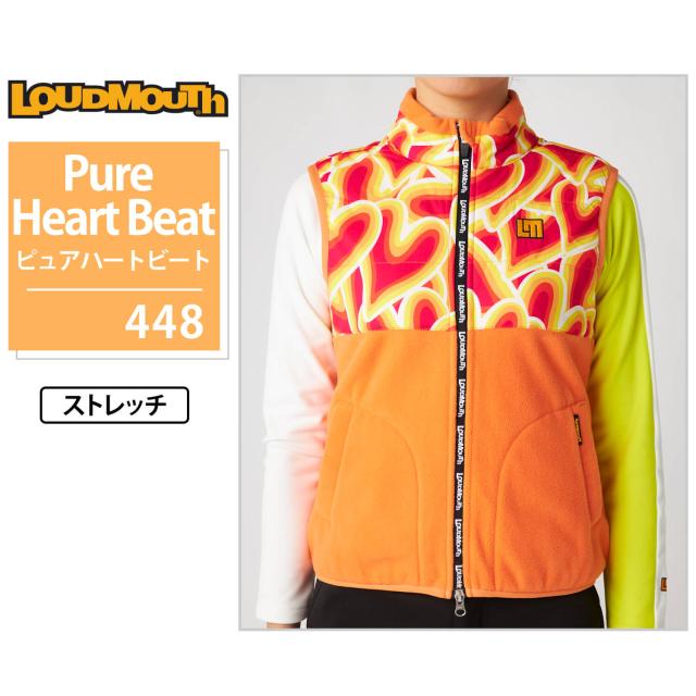 【30%OFF】ラウドマウス ゴルフ ベスト レディース 中綿入り タフタ フリース ベスト ハイネック フルジップ ストレッチ 派手 総柄 暖かい 防寒 ゴルフウェア 秋冬 防風 保温 スポーツウェア アウトドア Loudmouth 2025FW_3