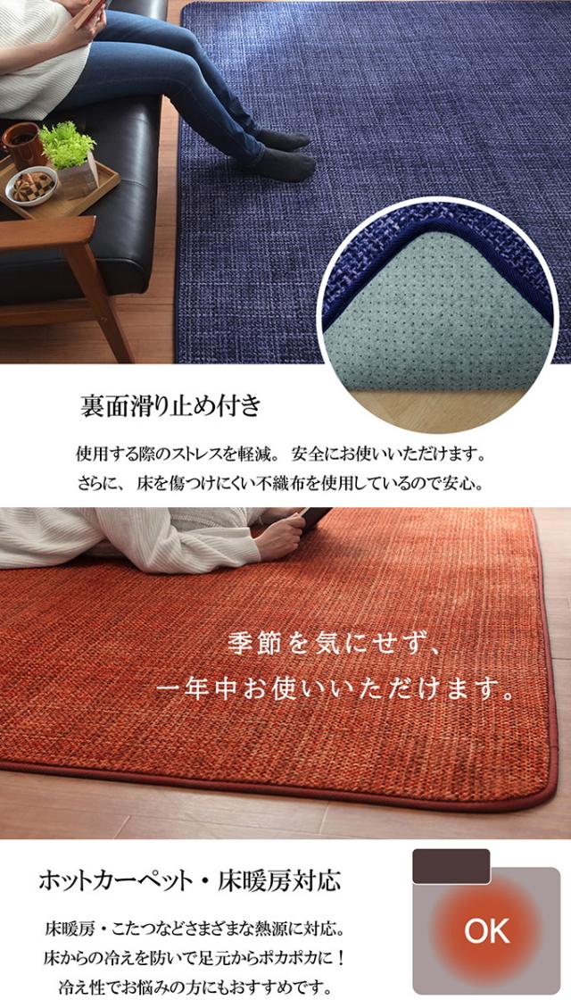 洗えるラグ ノート 4畳 200×300cm 送料無料 リビング ソファ すべり止め 手洗い 床暖房 オールシーズン 不織布_3