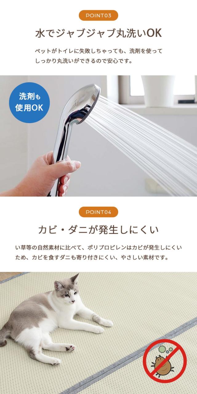 い草風PPカーペット ミーサ 江戸間10畳 435×352cm 送料無料 日本製 水洗い可 畳風 リバーシブル 除菌スプレー対応の通販は