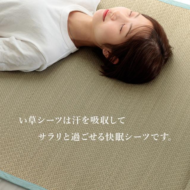 い草のシーツ いやし 130×200cm ダブル 送料無料 国産 日本製 ゴムバンド付き 吸汗 消臭 無染土 綾織 敷パッド_4