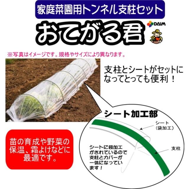 おてがる君 ポリシート 90cm×4.2m×50cm 5個セット 園芸 園芸用小物 菜園 農業用資材 支柱 園芸用支柱 シート ポリシート 一体化 栽培 家庭菜園 畑 農業 果物 野菜 苗 育成 保温 霜よけ ケース出荷 第一ビニール_1