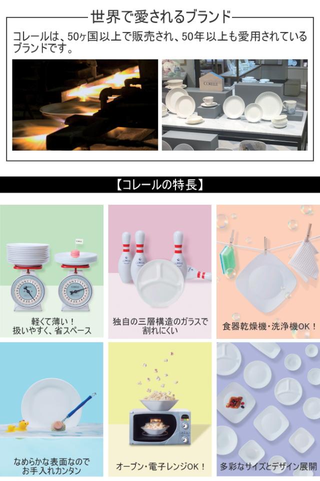 コレール ウインターフロストホワイト ランチ皿（小） 5枚セット 皿 小皿 ランチ皿 食器 ホワイト 軽量 三層構造ガラス CORELLE_2