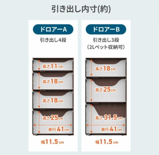 隙間収納ストッカー スリム 17cm ドロアーAドロアーB 2個セット 送料無料 日本製 2個セット 収納ケース 収納ボックス 収納 隙間収納 すきま 17cm 洗面所 キッチン ストッカー ドロアー 引出し 完成品 収納用品 ホワイト ブラック サンカ SANKA ストランティ storanti_6