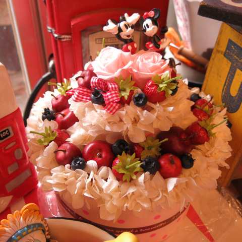 結婚記念日 ディズニー 花 フラワーケーキ フラワーギフト プリザーブドフラワー ７号ケーキ ノーマル ミッキー ミニーの通販はau Pay マーケット フラワーガーデンリーブス