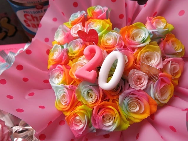 誕生日プレゼント 彼女 ハート 花 ご希望数字でお作り致します