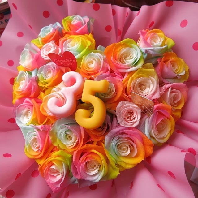 誕生日プレゼント 彼女 ハート 花 ご希望数字でお作り致します