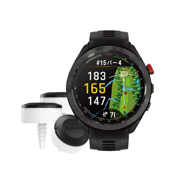 【新品】GARMIN ガーミン ゴルフウォッチ Approach S70 アプローチ エス70 47mm CT10×3個セット 010-02746-23 バンドル ブラック