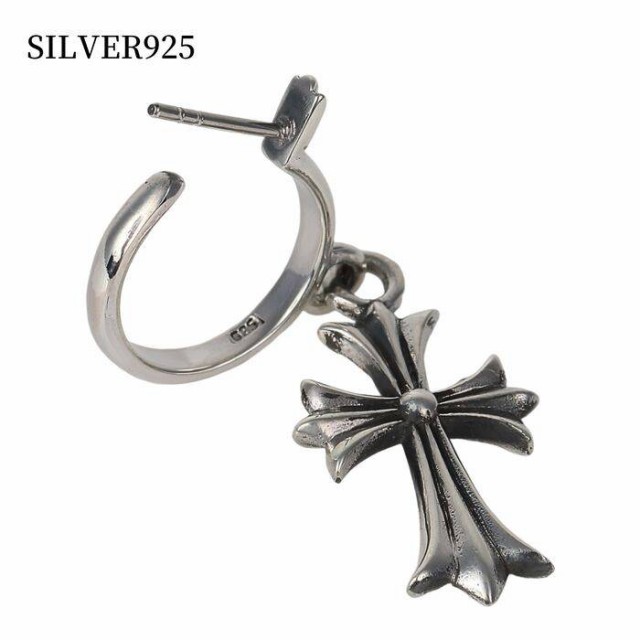 ピアス フローラルクロス 十字架 シルバー925 silver925 P2 - ピアス